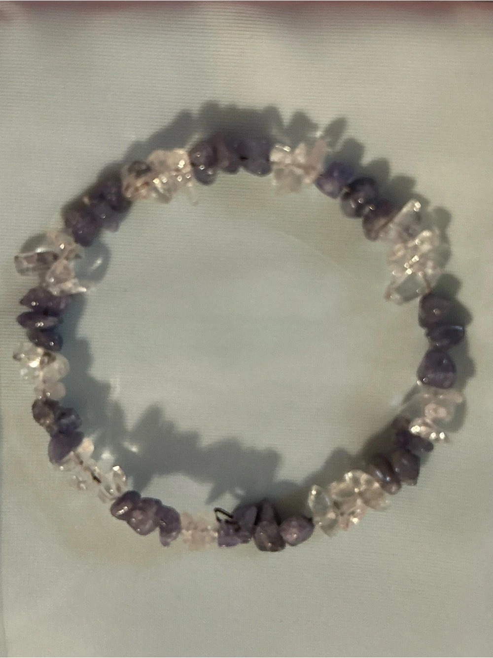 Purple & Clear Tanzanite Beaded Bracelet